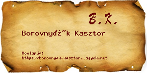 Borovnyák Kasztor névjegykártya